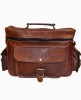 Men's Vintage Camera Messenger Bag Leather Travel Shoulder Bag for Photographer